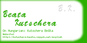 beata kutschera business card